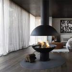 French Style Hanging Wood Burning Stoves Ceiling Suspended Fireplace