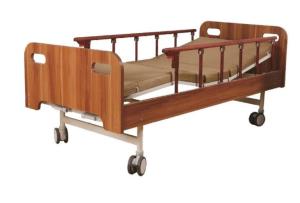 China Hemodialysis Mechanical Hospital Bed With Aluminum Fence , Two Cranks Medicare Hospital Bed on sale