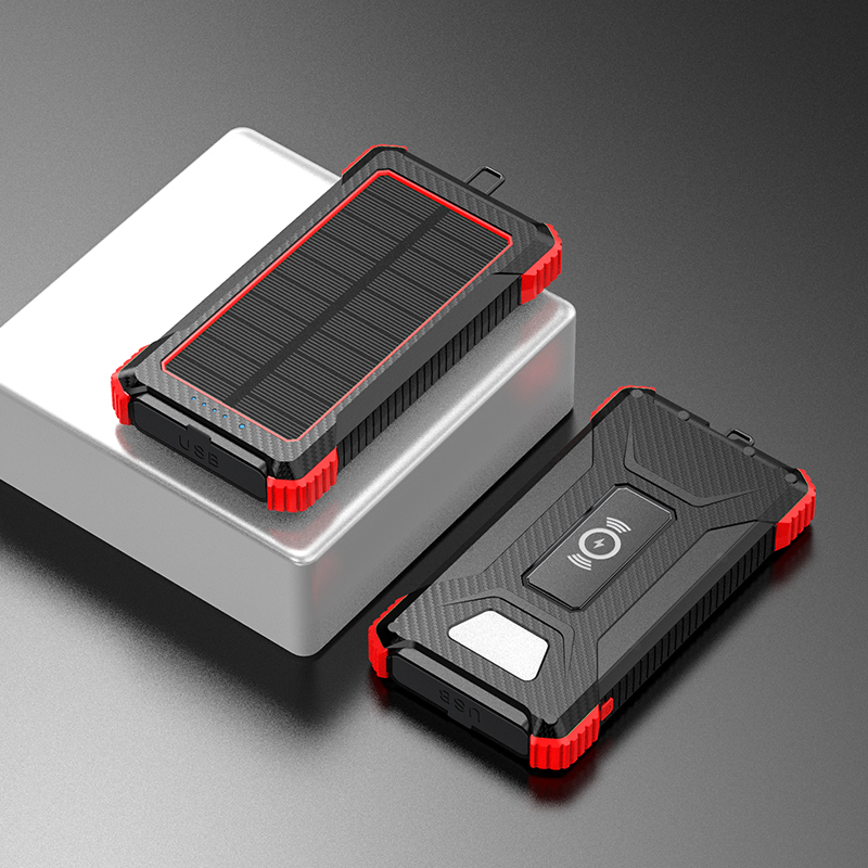 Wireless Output 5W Solar Power Bank 2.1A Output 10000mAh for iPhone 15 Outdoor Charging