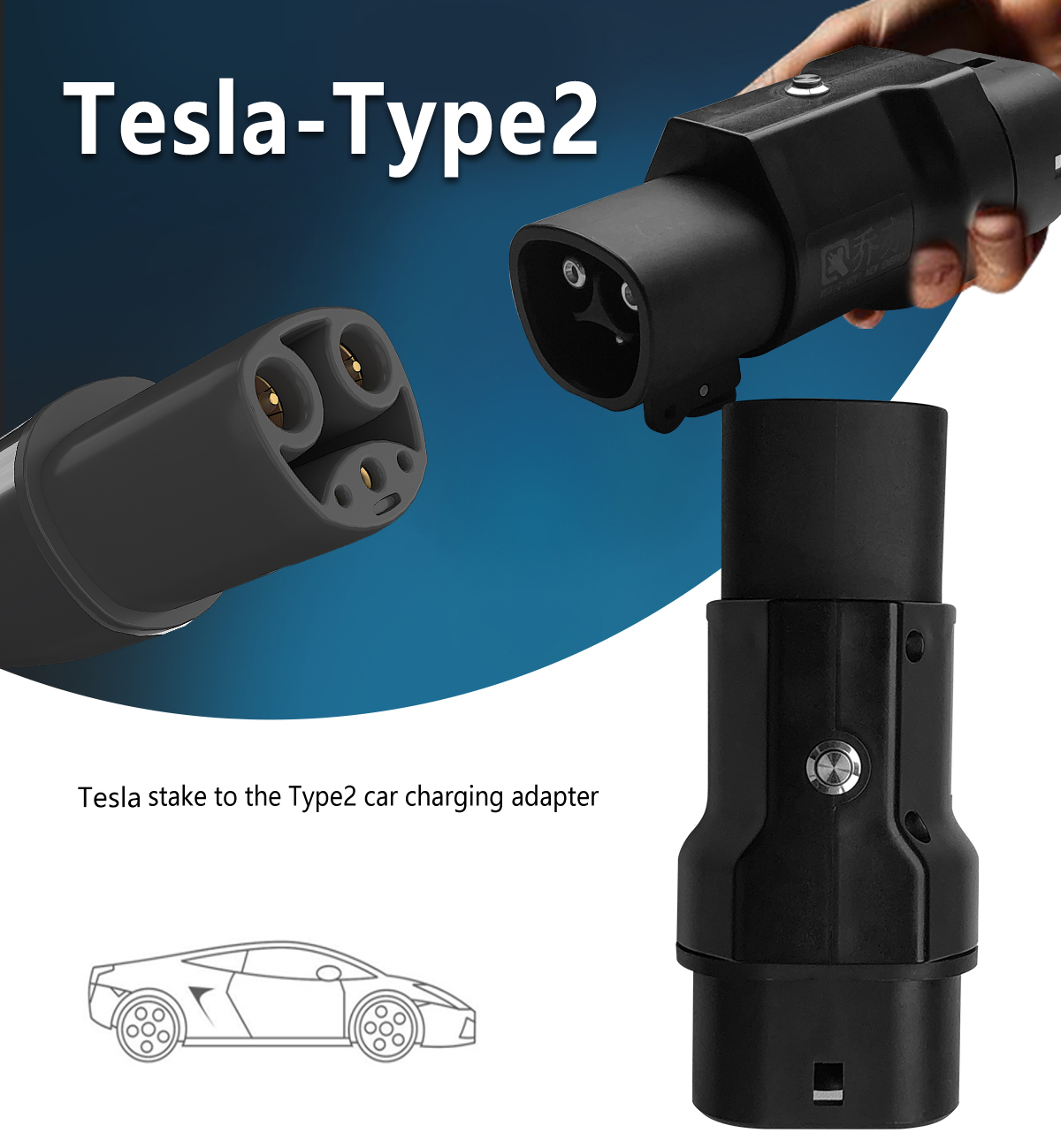 Purpose 7KW 220V 32A TSL/NACS Adapter Charging Pile to Type2 Car EV Charge Adapter Electric Vehicle Connector Adaptor
