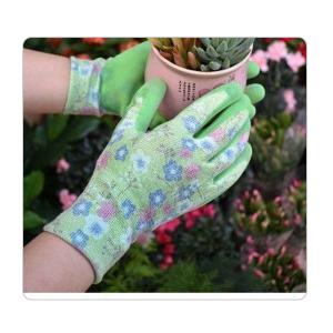 Quality Gardening Green Bamboo Fiber With Latex Gloves wholesale
