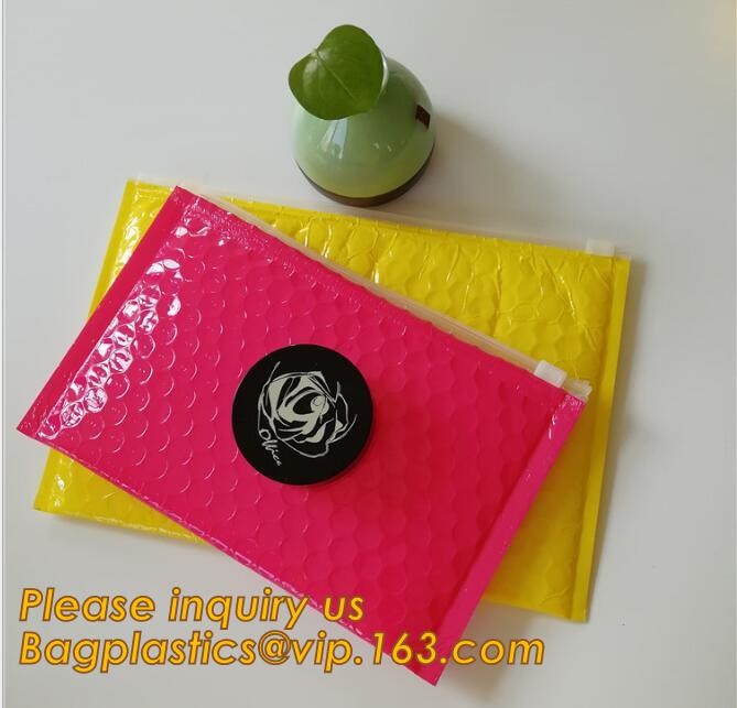 Cosmetic Pink Slider Padded Bag/Silver k Bag With Bubble,Padded Envelopes Cheap Aluminium Foil k Holographic