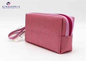 Quality Light Weight Fabric Cosmetic Bag Small Women Handbag Deep Pink Color Oxford Lining wholesale