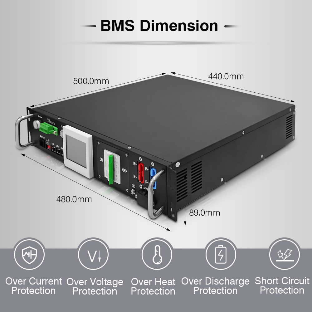 5000 Event Records Master Slave All In One Voltage BMS 120V-500V AC/DC Dual Power Supply Black