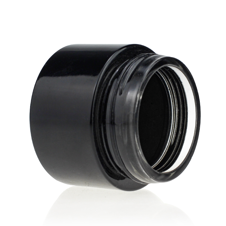 Waterproof Recycled 100g Black Glass Cosmetic Jars Custom Printed Private