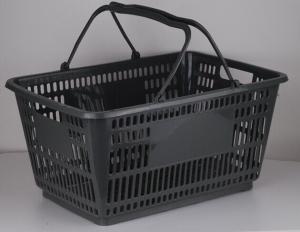 Quality Plastic Hand Shopping Basket , Supermarket Storage Basket With 2 Handles wholesale