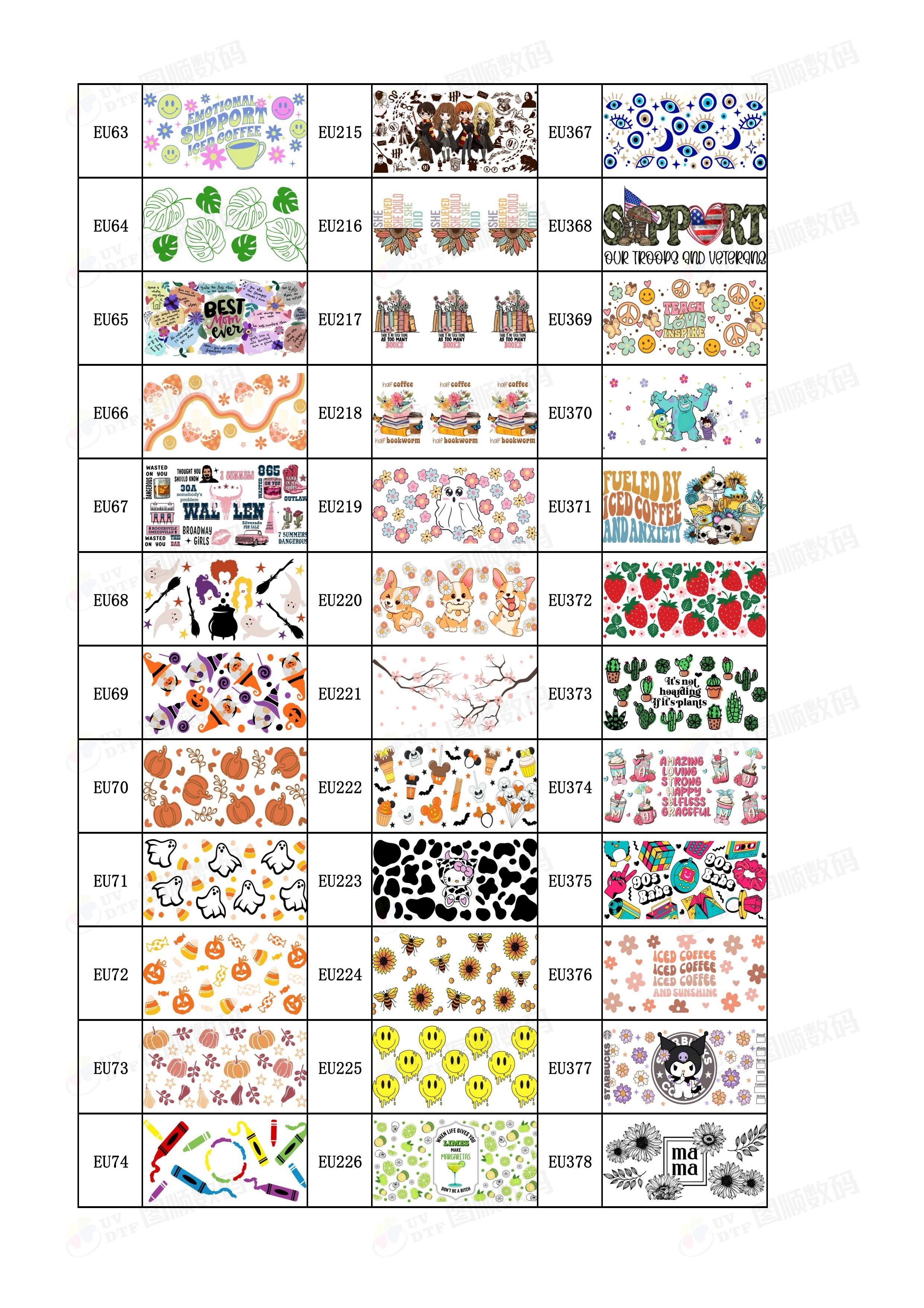 Decal UV DTF Transfer Film Sticker For 40oz 16oz 20oz Glass Cup