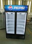 290L Direct Cooling 2 Door Drink Display Fridge Beverage