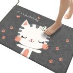 Crystal Velvet Cartoon Bathroom Waterproof Carpet Anti Slip Kitchen Mat