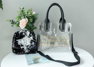 Quality Sequin Bag For Women Shopping Transparent PVC Tote Bag wholesale