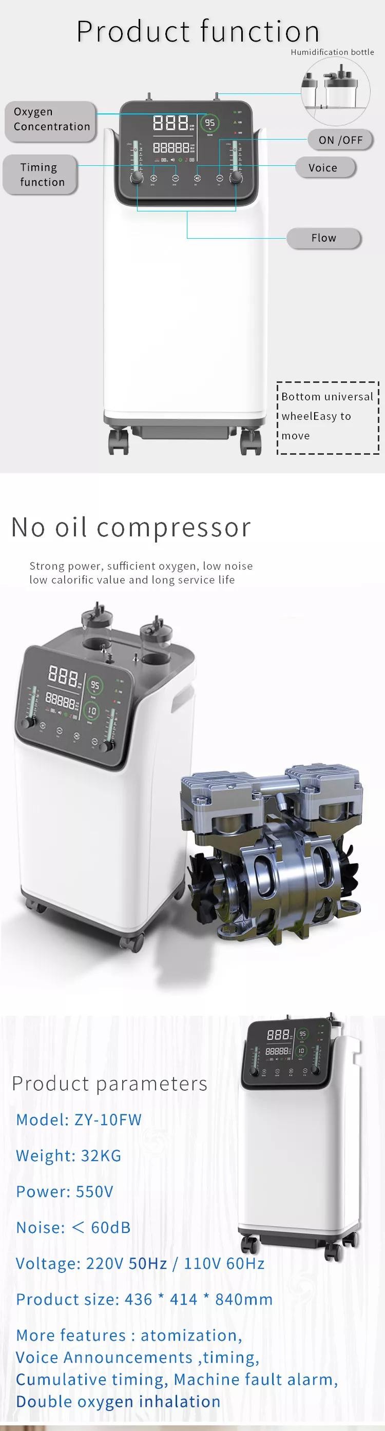 Portable Respicare 10l O2 Concentrator Machine ISO Approved
