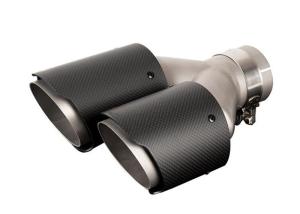 Quality Anti UV 60mm Inlet 76mm Outlet Dual Muffler Tips wholesale
