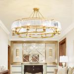 Modern American LED Crystal Chandelier Simple Atmosphere Luxury Hanging Dual