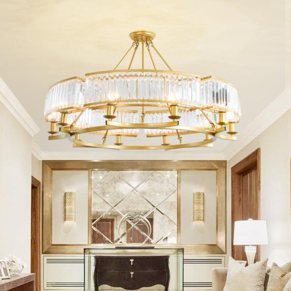 Modern American LED Crystal Chandelier Simple Atmosphere Luxury Hanging Dual