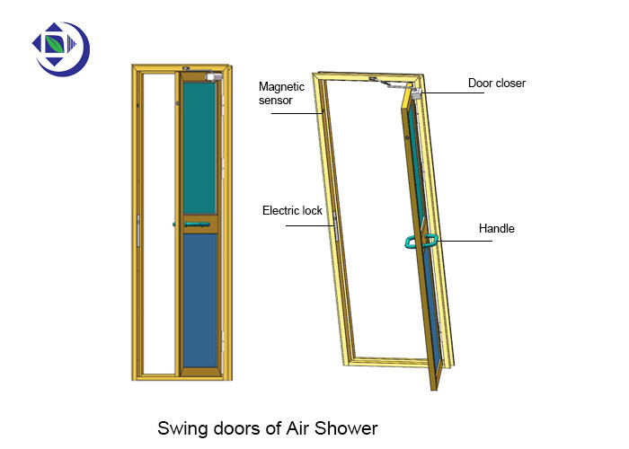 Corner Type / L Type SS 304 Air Shower Room For Materials