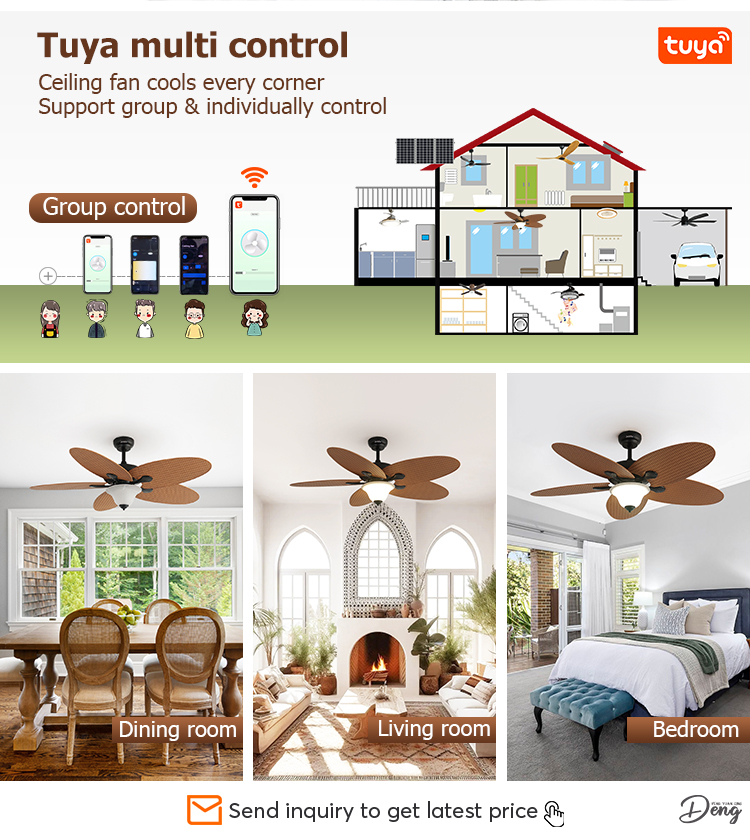 Remote Control 1stshine Ceiling Fan Light with 5 ABS Fancy Design Blades and LED Lighting