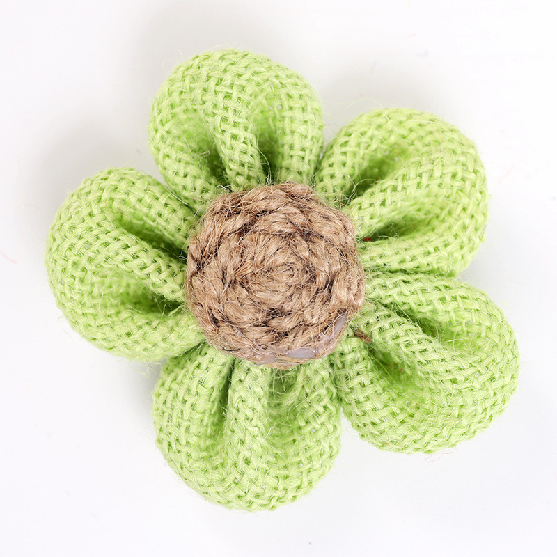8cm Burlap Ribbon Flowers Diy Orange Black Jute Rope Flower