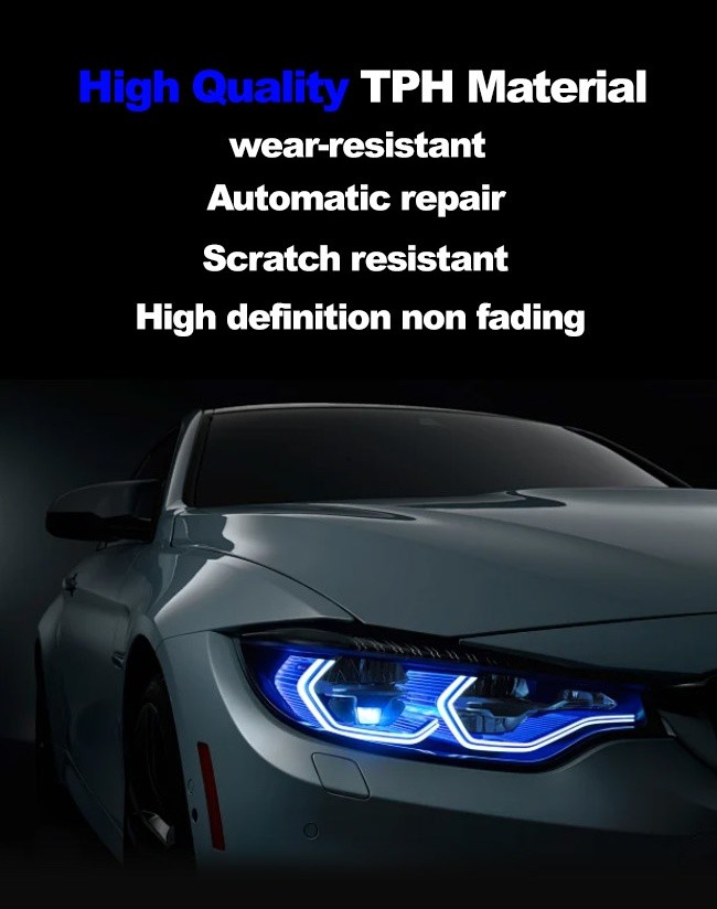 TPU Car Headlight Film Hydrophobic Anti Scratch Car Wrap Film Automobile Tail Lamp Film