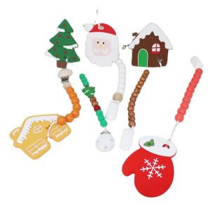 Quality DIY Silicone Christmas Tree Teether , Safe Soft Rubber Beads For Teething wholesale