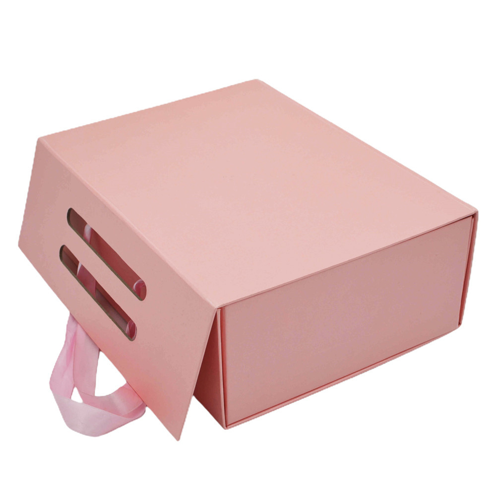 Custom Foldable Magnetic Box PMS Cardboard Folding Gift Luxury With Ribbon ISO9001
