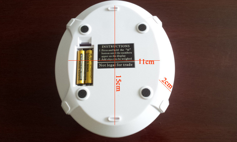 White Color Home Electronic Scale With 2 AAA Batteries Power Supply