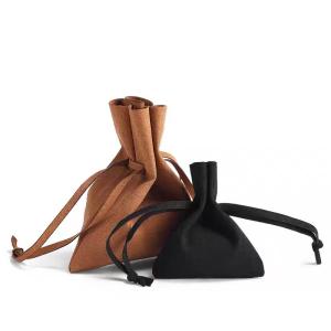 Quality Brown White Black Sunglasses Microfiber Pouch With Drawstring wholesale
