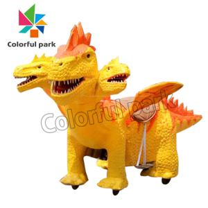 Quality Freely Walking Kid Arcade Machine , 2 Players Dinosaur Kiddie Ride wholesale
