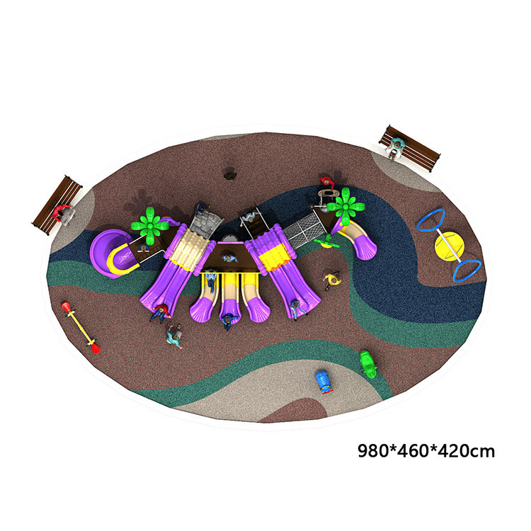 Plastic Kids Playground Slide 304# Stainless Equipment Outdoor UV Resistance