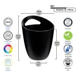 Bar Butler Wine Chiller Bucket Transparent Black PS Plastic Ice Bucket