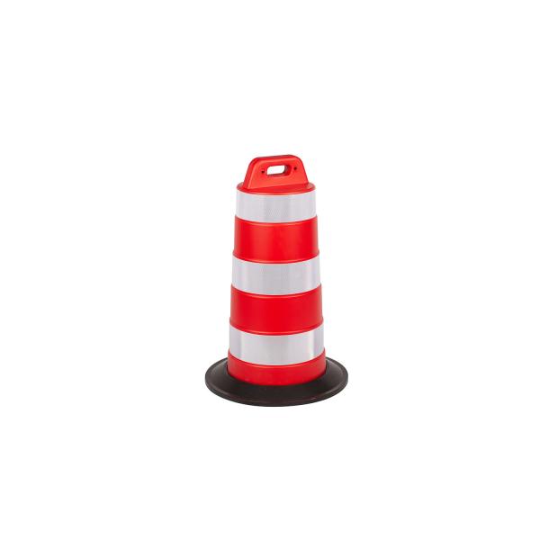 Highly Visible 36inch Orange Plastic Traffic Safety Barrel With Rubber Base
