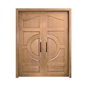 Quality ISO9001 HDF Modern Wooden Entrance Doors 160cm Solid Core Entry Door wholesale