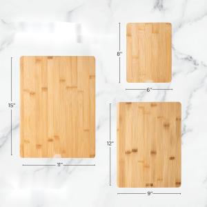 Quality Kitchen rectangular bamboo and wood cutting board 3 PCS set wholesale