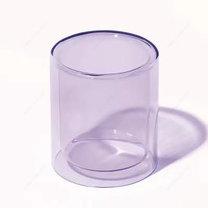Quality Eco Friendly Colored Empty Christmas Candle Jar Borosilicate Luxury Double Wall For Candle wholesale