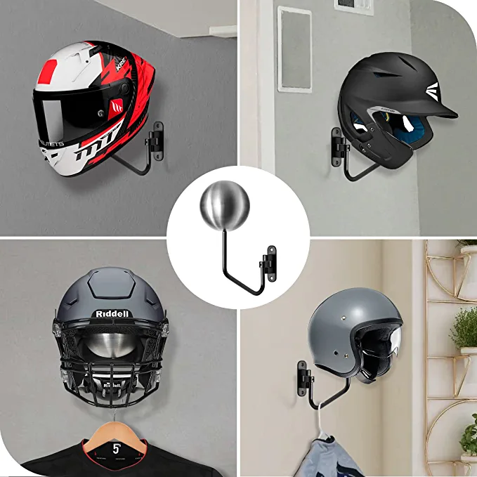 Effortless Operation 180 Degree Rotation Hanger for Bike Helmet Accessories and Coats