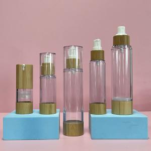Quality Round Shape 15ml Bamboo Airless Spray Bottle For Serum wholesale