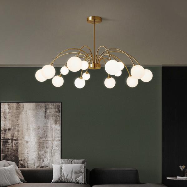Nordic wrought iron chandelier Golden Glass Ball Ceiling sputnik chandelier(WH