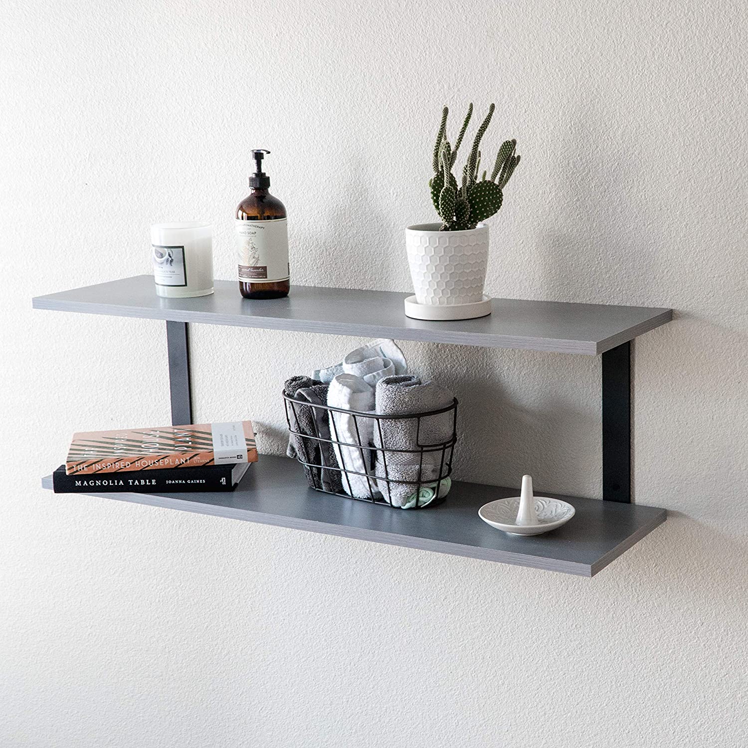 Powder Coated Steel Heavy Duty DIY Shelf Bracket for Farmhouse Style Floating Wall Shelves