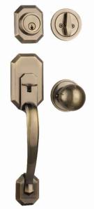 China Deadbolt Household Door Handle Lock Double Cylinder Single Handle Entry Handle With Lock on sale