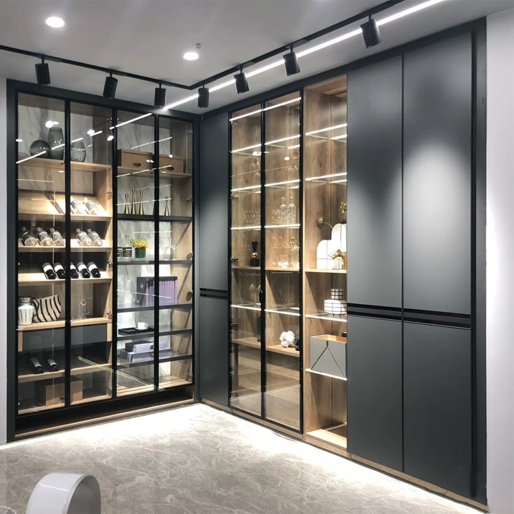 Modern Tempered Glass Wardrobe Back Painted 18mm To 22mm Door Thick