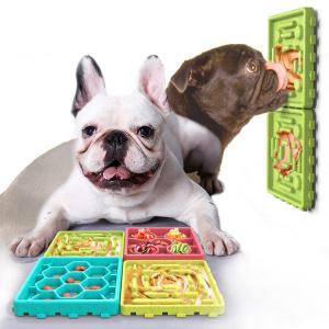 Quality Interactive Dog Bowls Treat Dispensing 4-pack Slow Feeder Pad Licking Mat Training wholesale