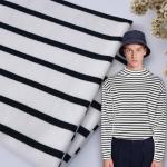 Smooth Soft Double Knit Fabric Breathable Stretch Striped Shirt Material
