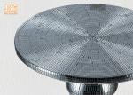 Two Size Glass Fiberglass Furniture Pedestal Plant Stand Round End Table
