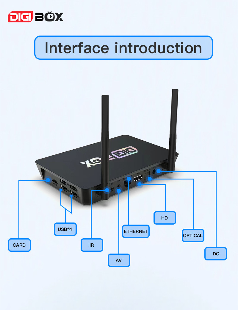Digibox Android 12.0 4k 6k Smart Digibox BT5.2 Set Top Box With Remote Control
