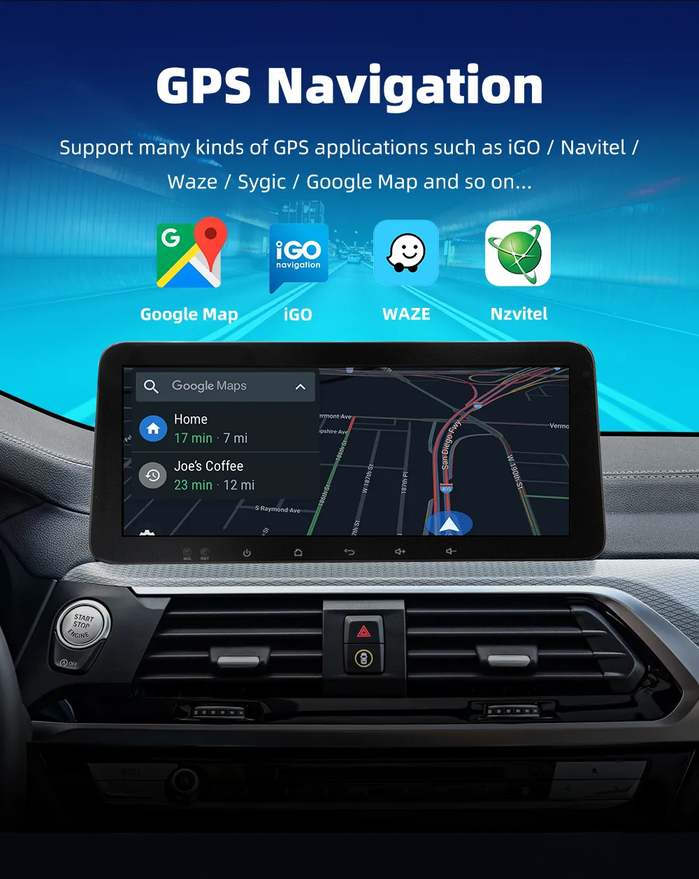 DVR 10" Android 13 Car Stereo with 10.33" Touch Screen GPS Wifi DVD Player and Camera