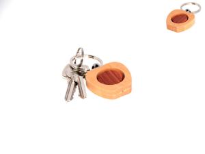 Quality Bi-wood Apple shape key chain wholesale