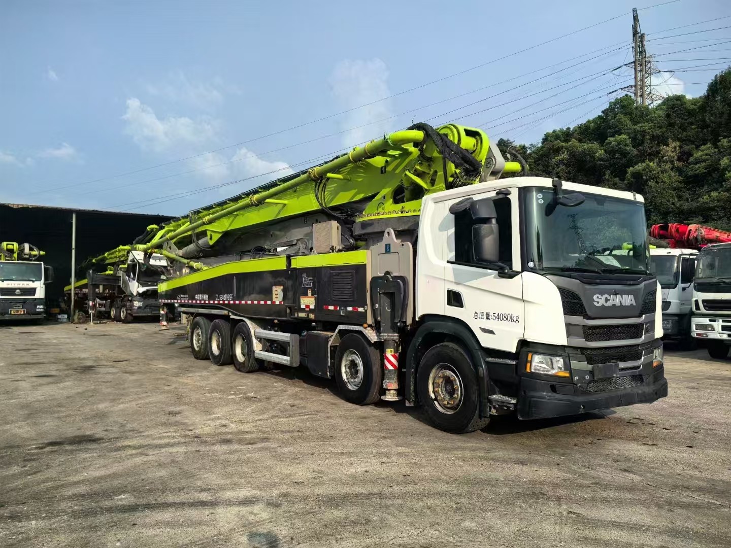 15840mm ZLJ5540THBSF 67m 2021 Zoomlion Used Diesel Concrete Pump Truck Scania Chassis