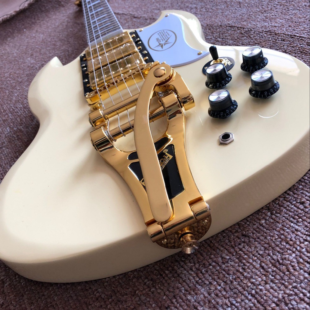 New style,China Custom SG Jazz electric guitar,Rosewood fingerboard,3 pickups,Gold hardware gitaar,vibrato system
