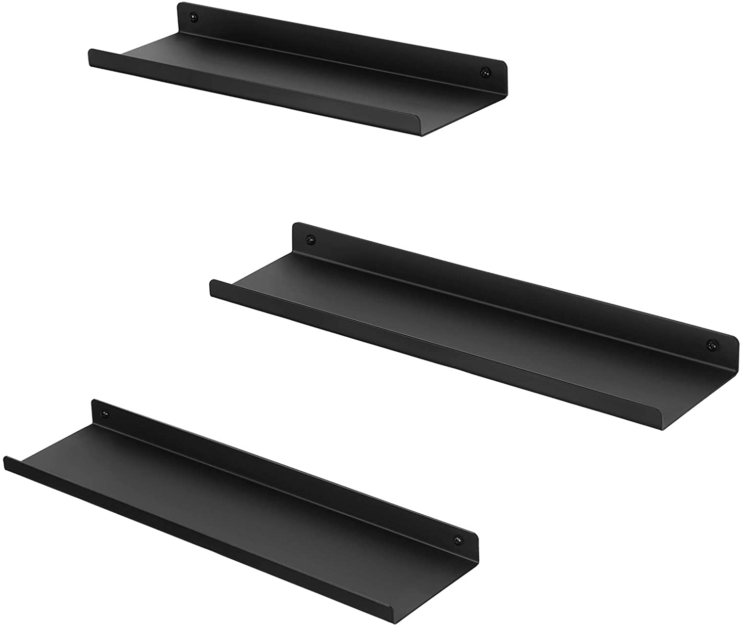 Black Wall Mounted Single-side Bracket Shelves Rack Storage Display Stand for Bathroom