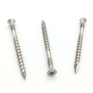 Quality Double Starts Coarse Thread 304 Stainless Steel Decking Screws Square Drive Flat Head wholesale