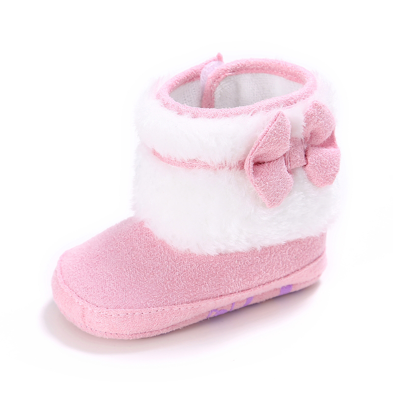 2019 winter Warm plush Bowknot 0-2 years Princess baby boots
